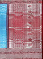 Sky Blue Kanchipuram Silk Saree