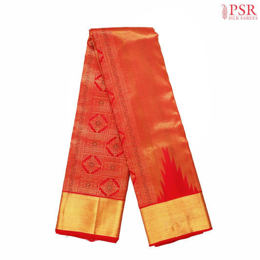 Red Kanchipuram Jacquard Silk Saree