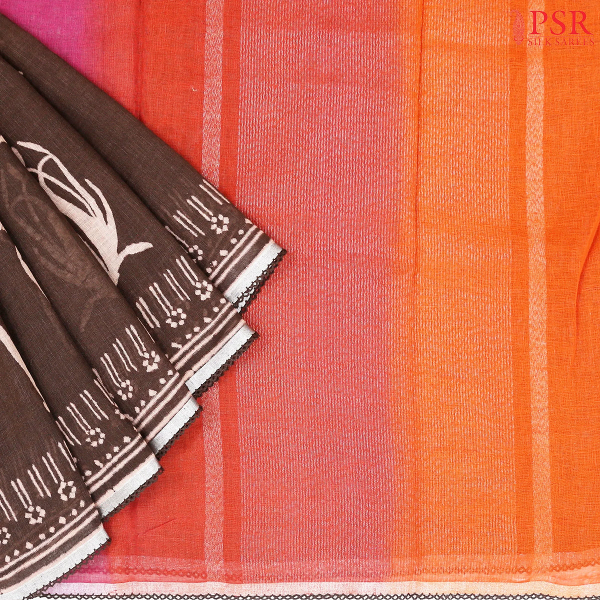 Brown Linen Saree