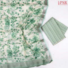 Light Green Kota Silk Cotton Dress Material