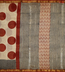 Tan Chanderi Silk Cotton Saree