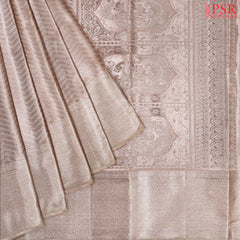 Mettalic Copper Pink Kanchipuram Tissue Silk Saree