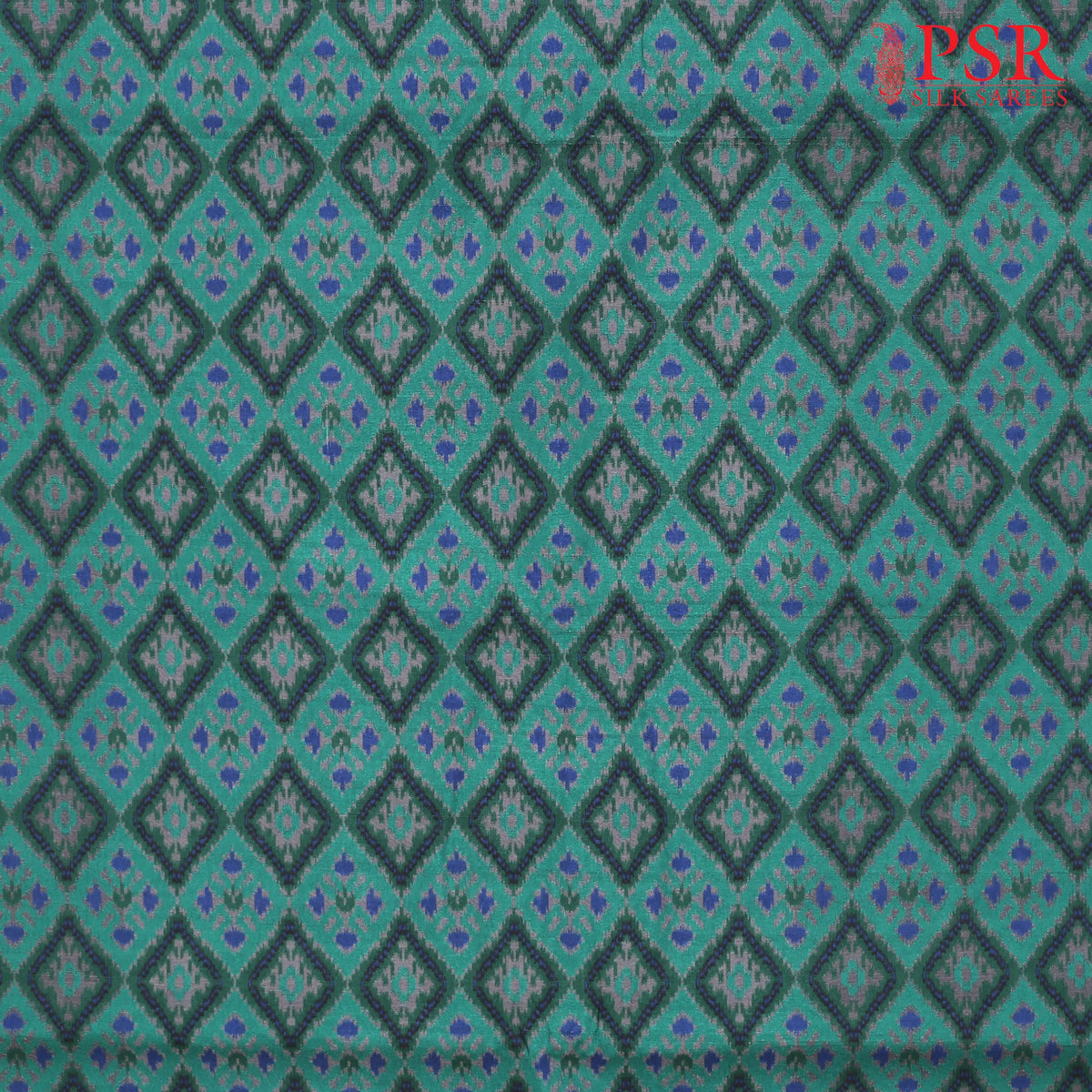 Pine Green Semi Tassar Ikkat Print Running Material