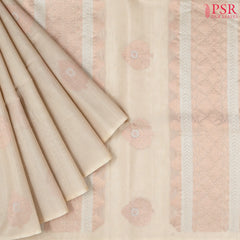 Beige Silk Cotton Saree
