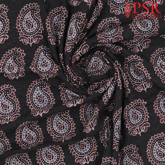 Black Hacoba Embroidery Running Material