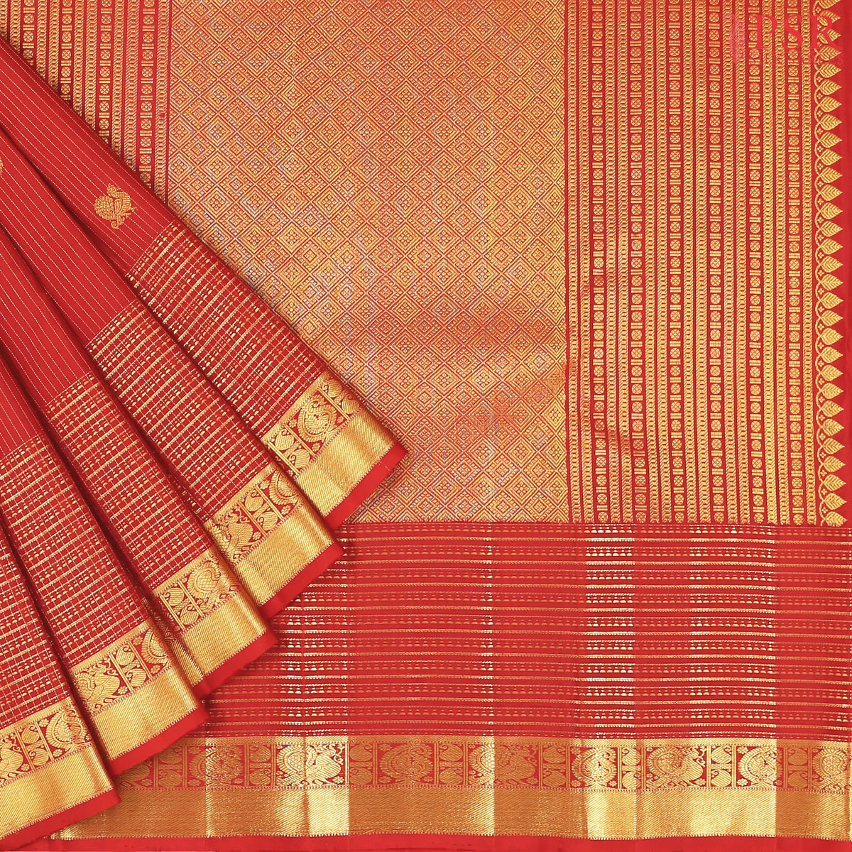 Barn Red Kanchipuram Silk Saree