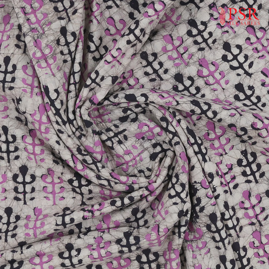 Light Grey Batik Print Running Material