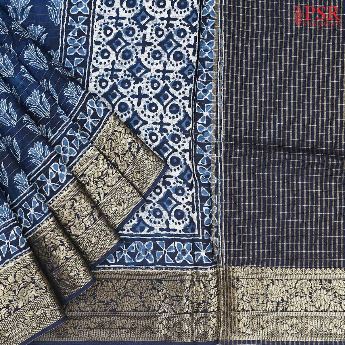 Indigo Blue Modal Silk Saree