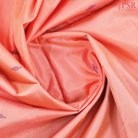 Coral Peach Vazhainaar Silk Saree