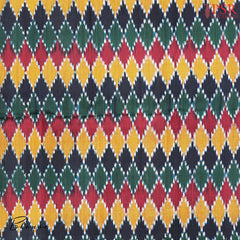 Red Jute Ikkat Soft Silk Saree