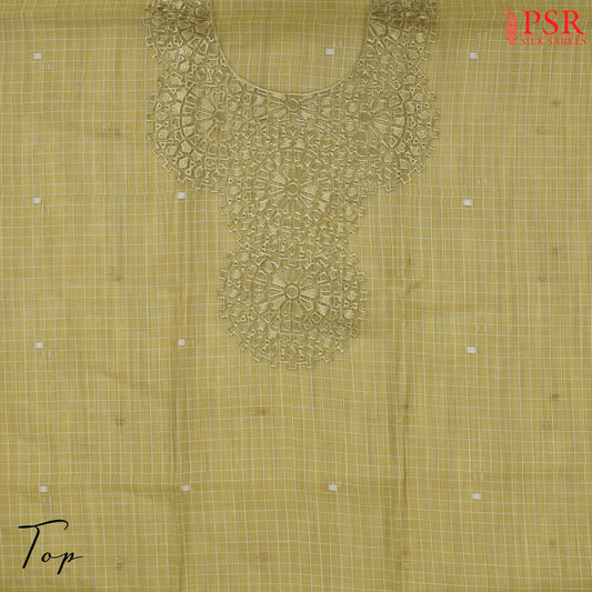 Old Yellow Silk Cotton Dress Material