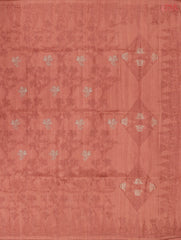 Coral Orange Kosa Embroidery Saree