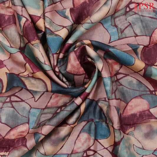 Peach & Plum Kadhi Tussar Silk Saree