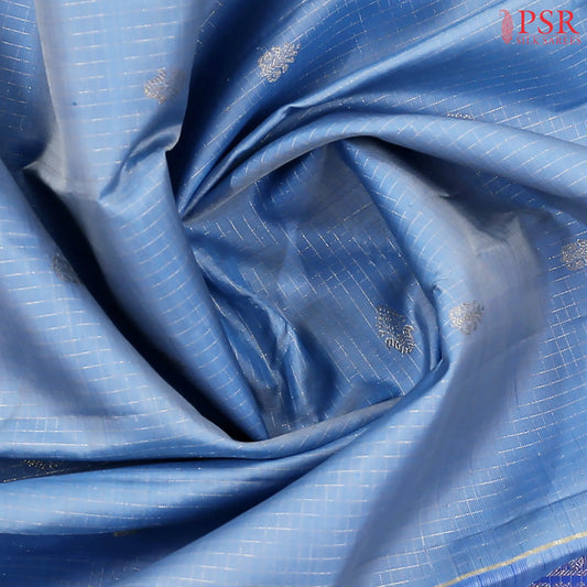 Light Cornflower Blue Kanchipuram Silk Saree