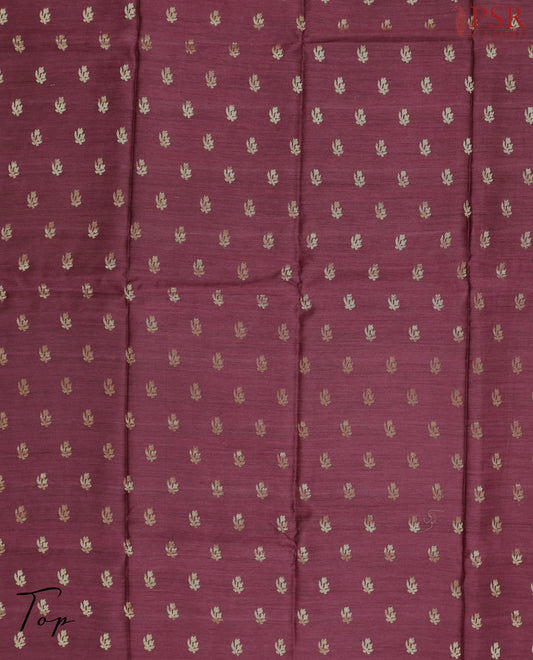 Burgundy Tussar Silk Dress Material