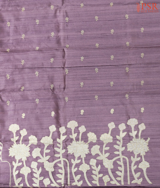 French Lilac Dupion Cotton Dress Material