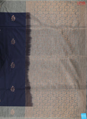 Dark Blue Jute Art Silk Saree