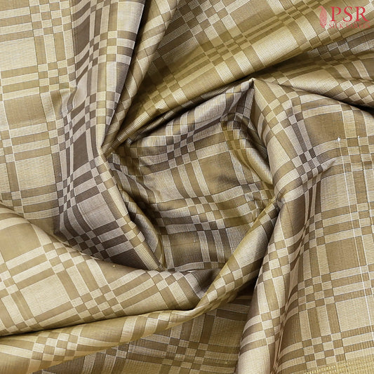 Olive Tan Kanchipuram Silk Saree