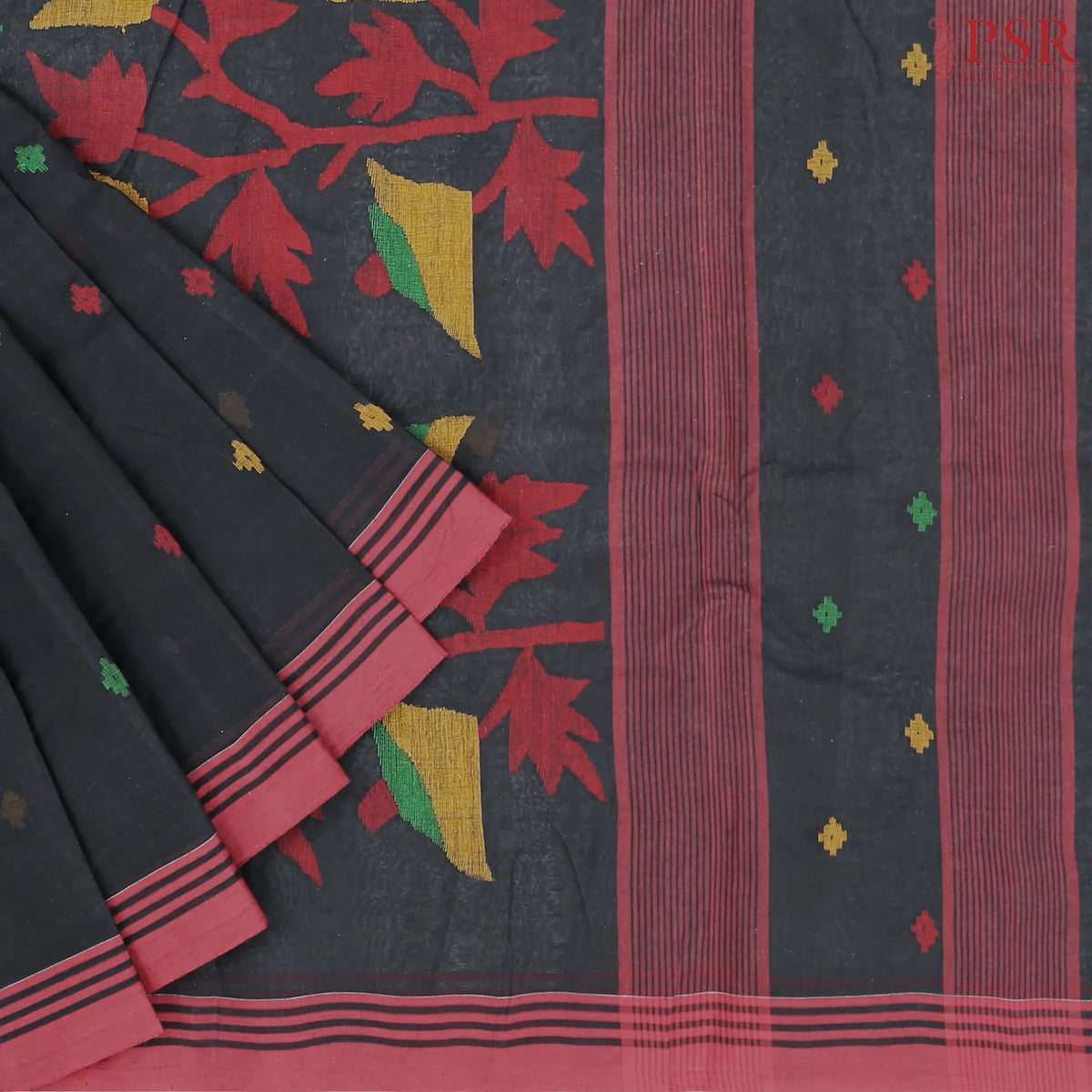 Black Bengal Cotton Saree