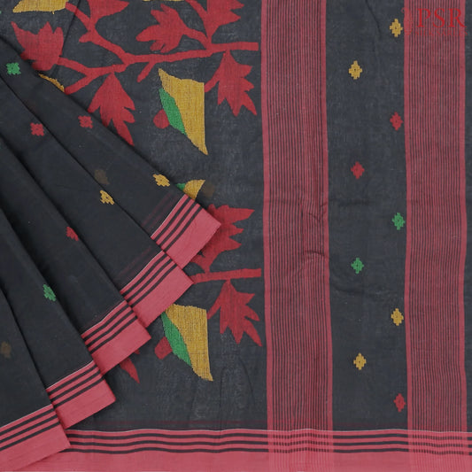 Black Bengal Cotton Saree
