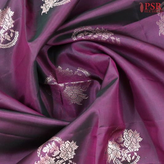 Dark Boysenberry Purple Soft Silk Saree