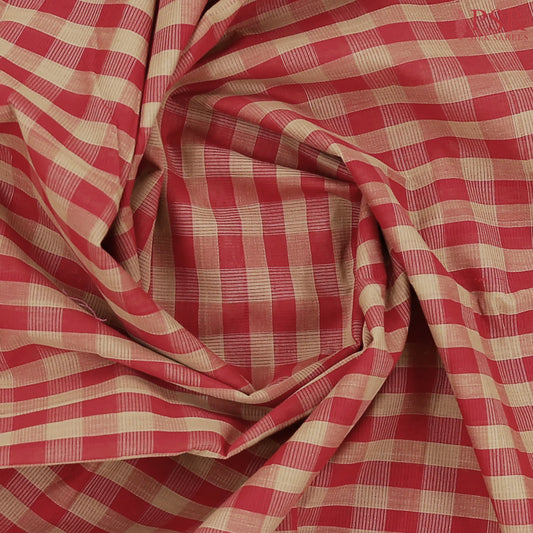 Red & Tan Mangalagiri Cotton Saree