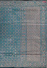 Dark Teal Blue Semi Summer Silk Saree
