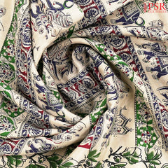 Royal Beige Kalamkari Silk Saree