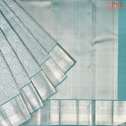 Egyptian Teal Kanchipuram Silk Saree