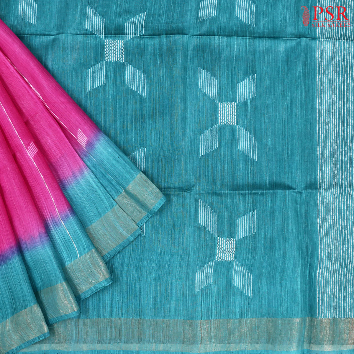 Pink Kadhi Tussar Silk Saree