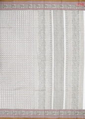 Floral White Kalakshetra Kovai Cotton Saree