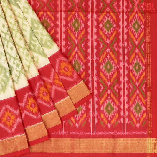Olive Beige Pochampally Soft Silk Saree