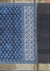 Indigo Blue Modal Silk Saree