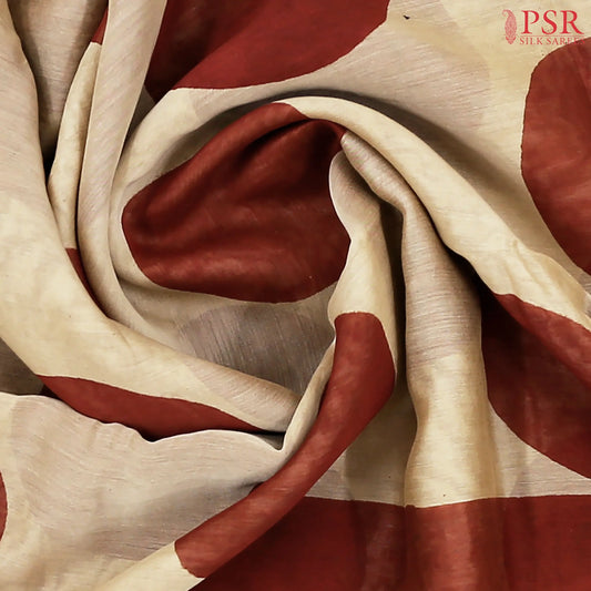 Tan Chanderi Silk Cotton Saree