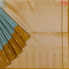 Teal Grey Soft Art Silk Saree