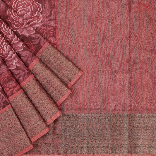 Dark Crimson Bamboo Silk Sarees