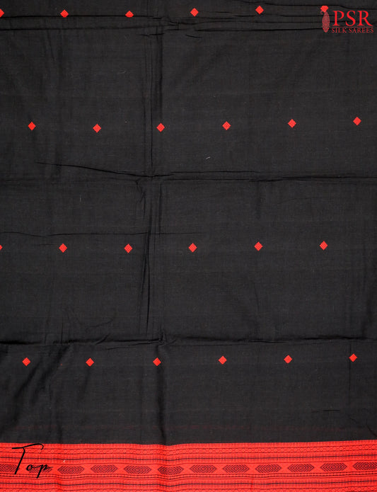 Black Jamdani Cotton Dress Material