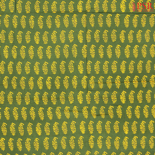 Bottle Green Jaipur Cotton Print Running Material