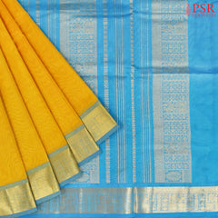 Amber Yellow Cotton Silk Saree