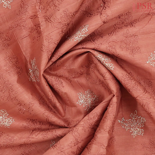 Coral Orange Kosa Embroidery Saree