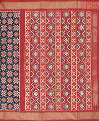 Midnight Blue Pochampally Silk Ikat Saree