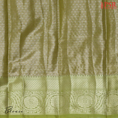 Dark Green Tissue Art Silk Saree