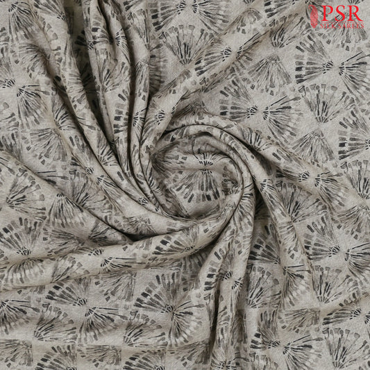 Ashly Grey Linen Print Running Material