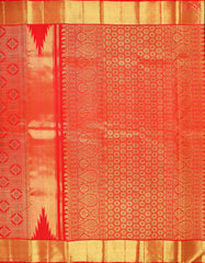 Red Kanchipuram Jacquard Silk Saree