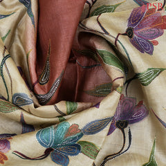 Royal Beige Kadhi Tussar Silk Saree