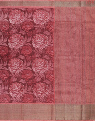 Dark Crimson Bamboo Silk Sarees