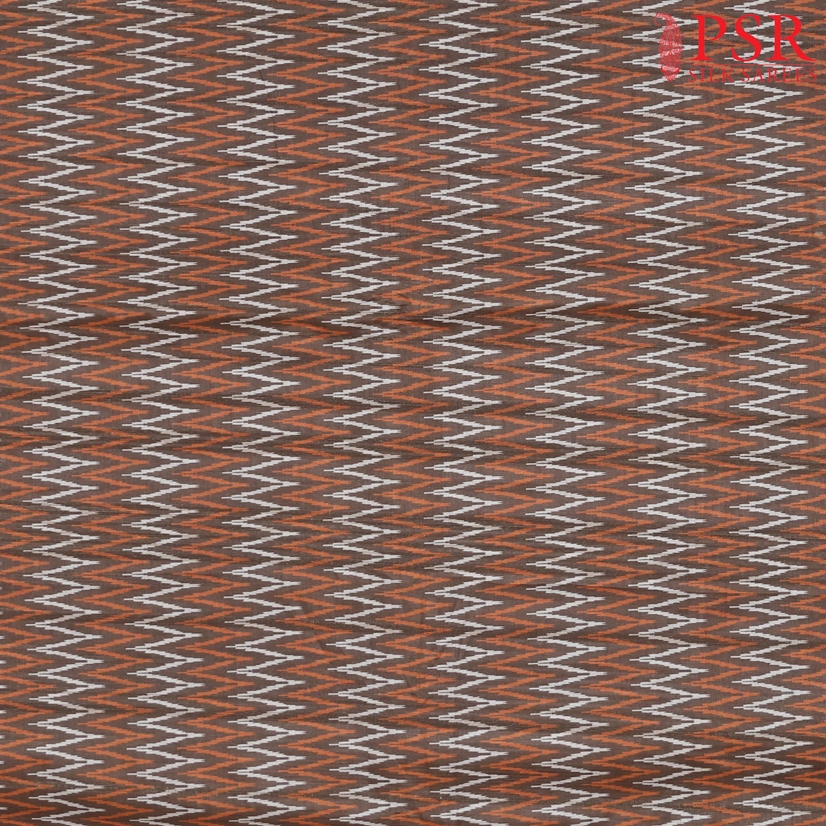 Dark Mustard Brown Semi Tassar Ikkat Print Running Material
