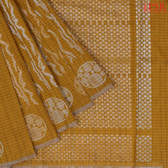 Dark Mustard Yellow Semi Tussar Saree