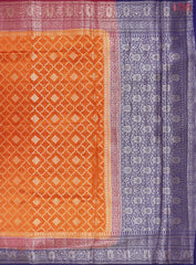 Orange Chiniya Silk Saree