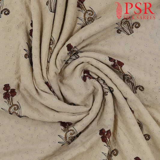 Beige Hacoba Embroidery Running Material